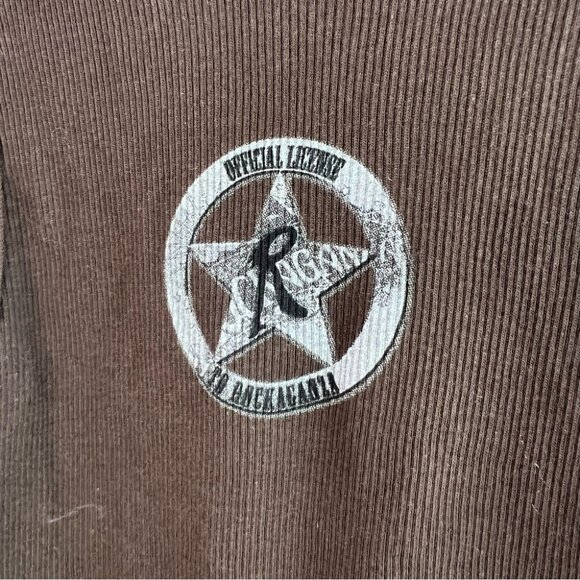 American apparel Rockaganza tank top brown graphic front stars pattern ribbed - Picture 3 of 10